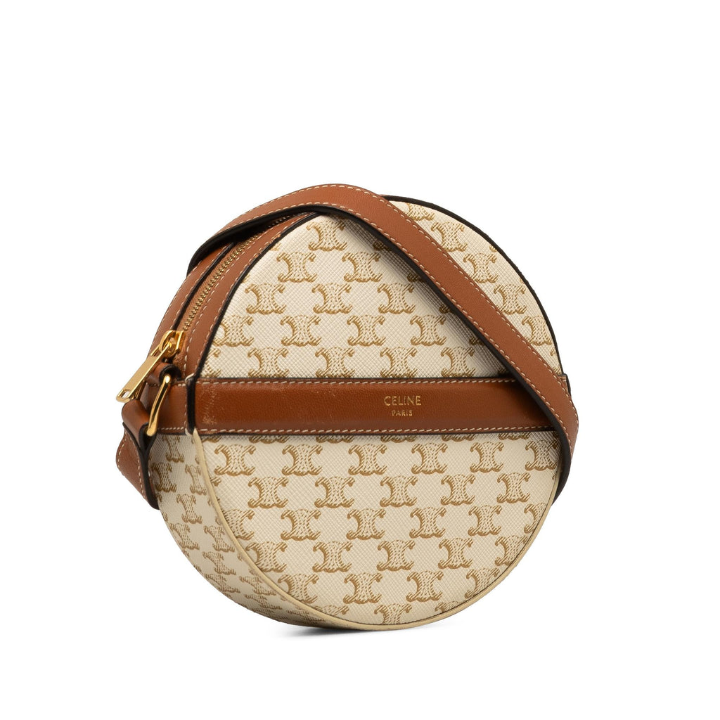 Celine Triomphe Round Purse on Strap (SHG-miPFWr)