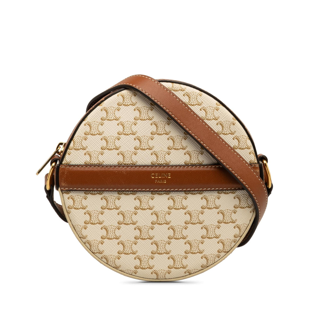Celine Triomphe Round Purse on Strap (SHG-RKSIEp)
