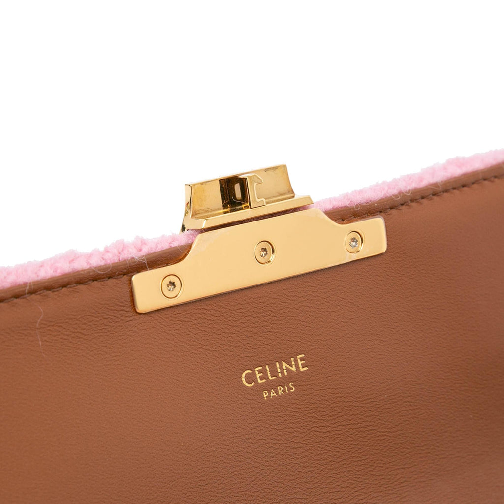 Celine Triomphe Tweed Claude Chain Shoulder Bag