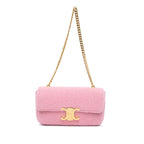 Celine Tweed Triomphe Claude Chain Shoulder Bag