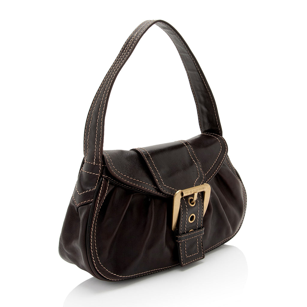 Celine Vintage Leather Buckle Shoulder Bag (SHF-2mqWEo)