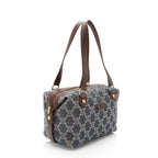 Celine Vintage Macadam Denim Small Satchel (SHF-7wuKrh)