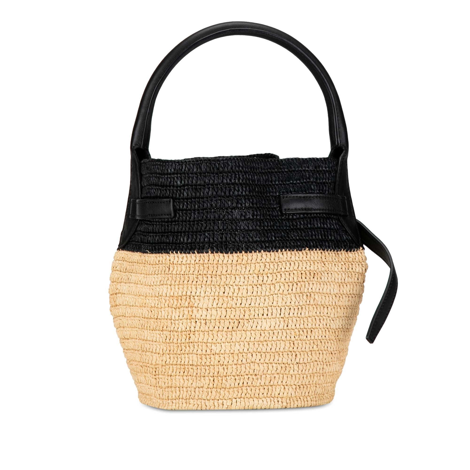 Celine Woven Raffia Nano Bucket Bag (SHG-rTJQCR)