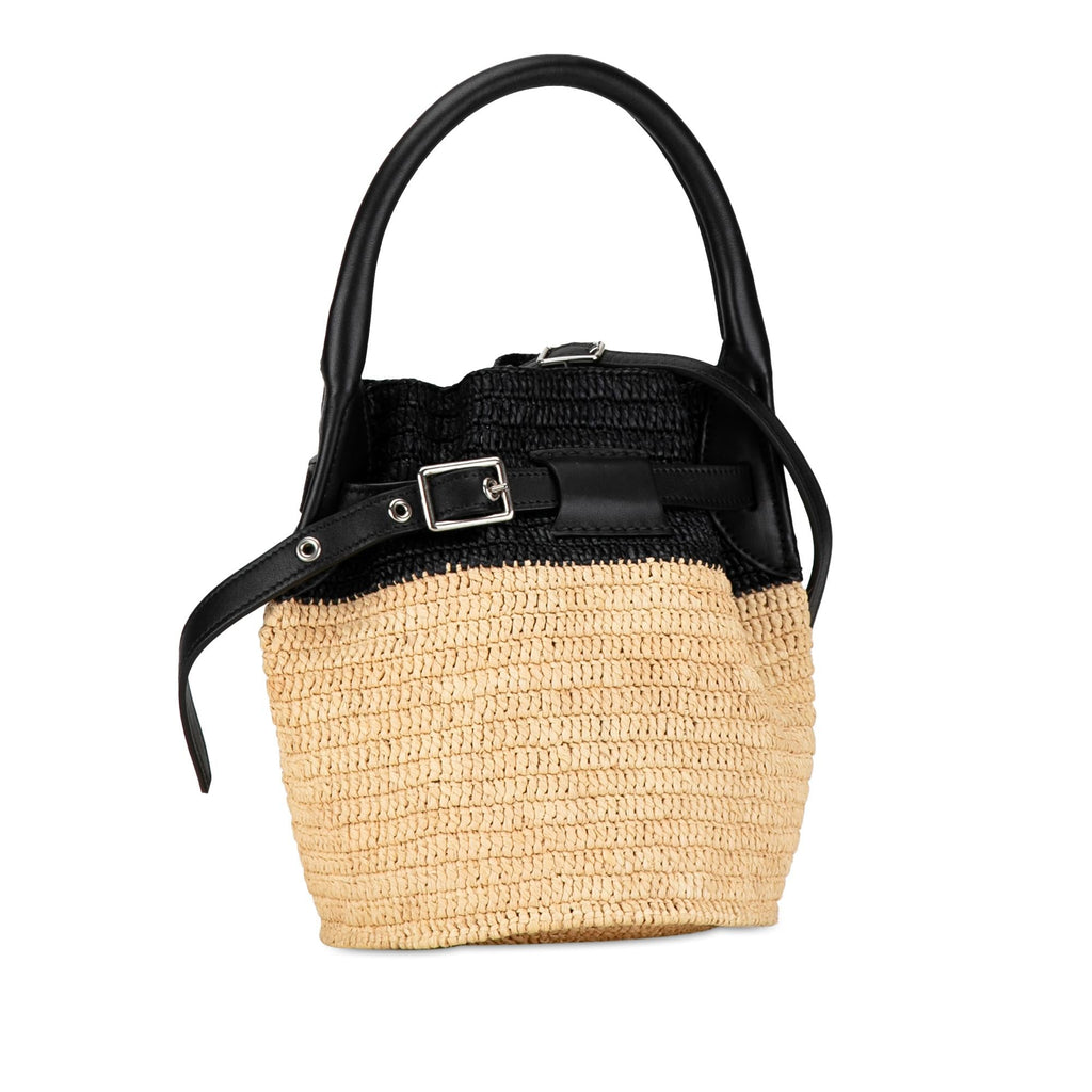 Celine Woven Raffia Nano Bucket Bag (SHG-rTJQCR)