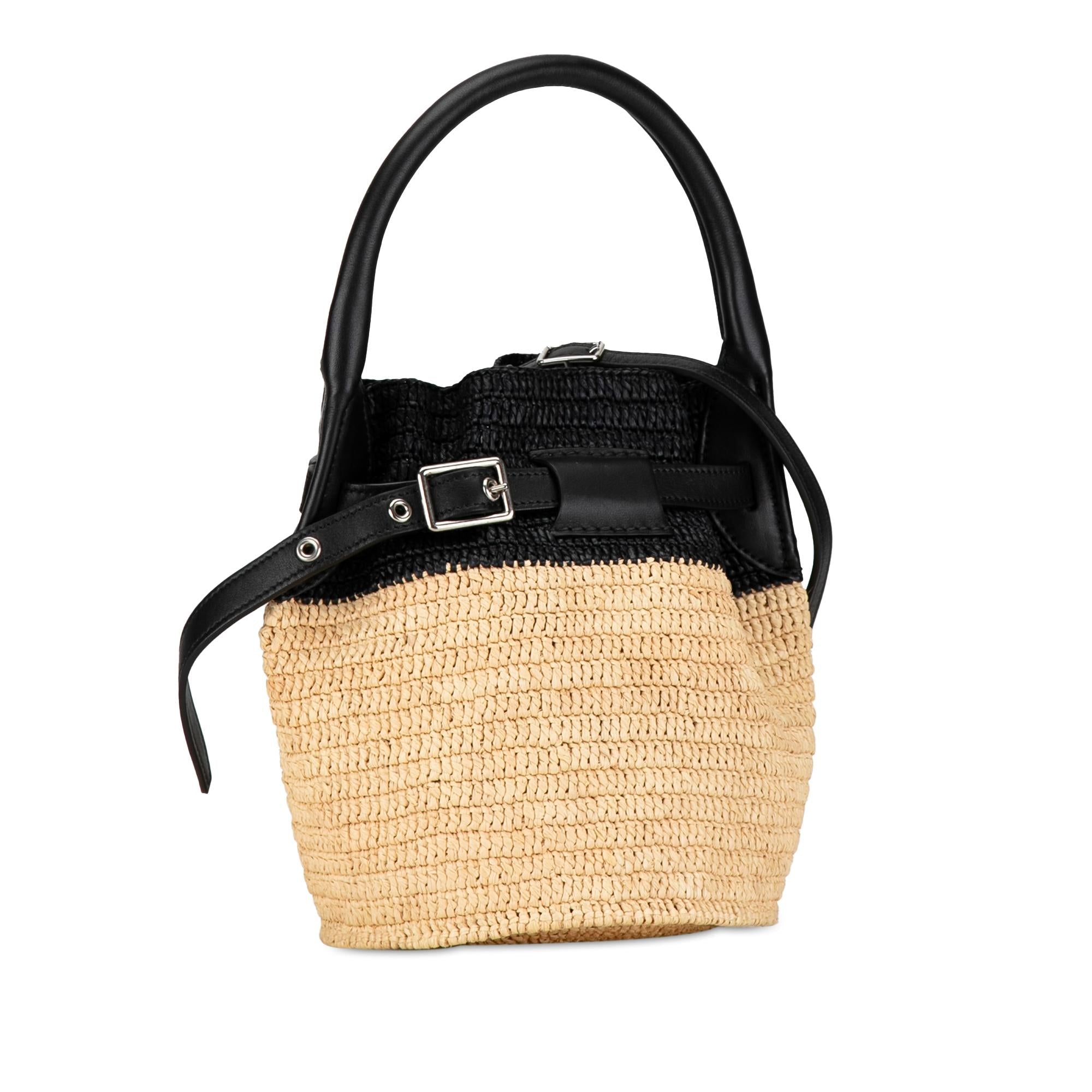 Celine Woven Raffia Nano Bucket Bag (SHG-rTJQCR)