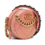Chanel 19 Round Lambskin Clutch With Chain (SHG-62C0pv)