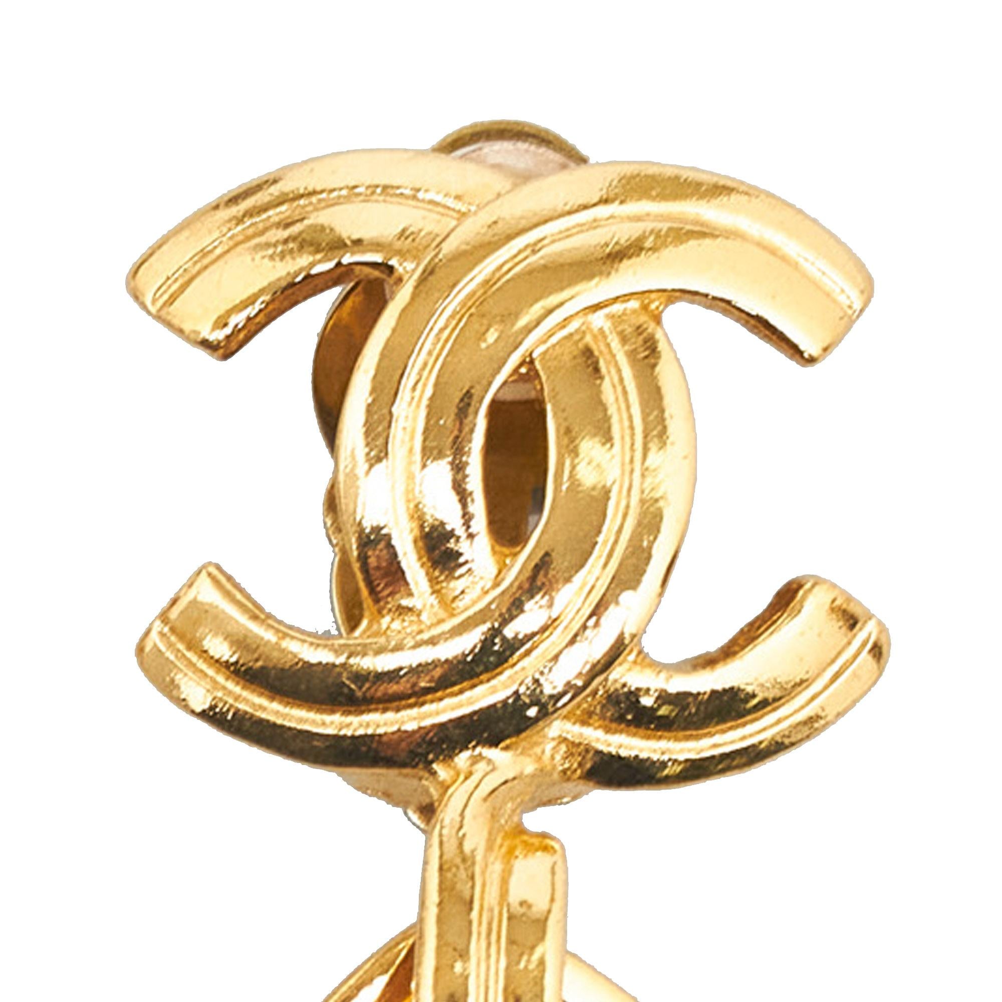 Chanel CC Drop Earrings (SHG-6M0tns)