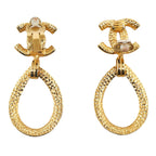 Chanel CC Drop Earrings