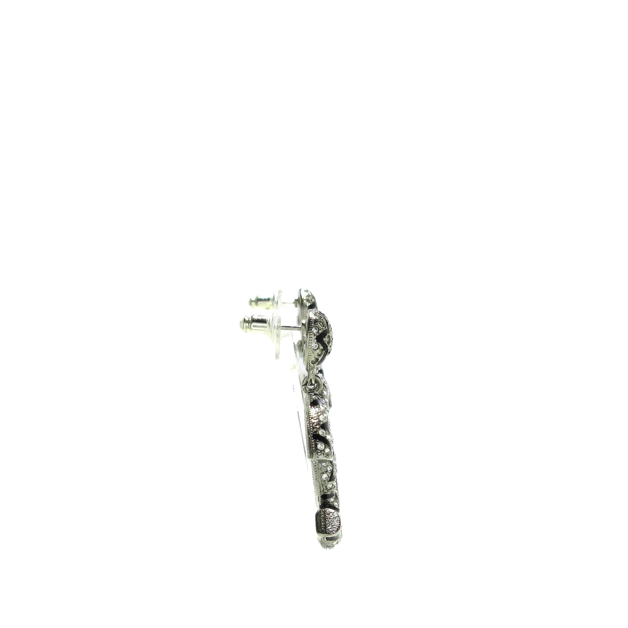 Chanel CC Rhinestone Star Dangling Push Back Earrings (SHG-OtRTvj)