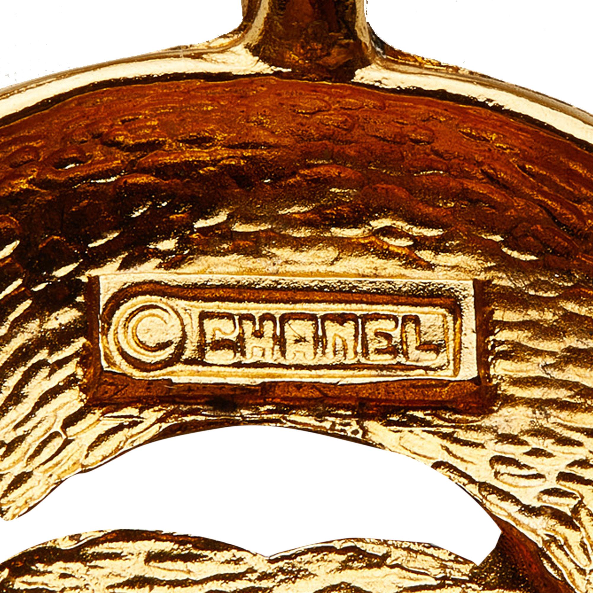 Chanel CC Round Pendant Necklace (SHG-JpR2Dk)