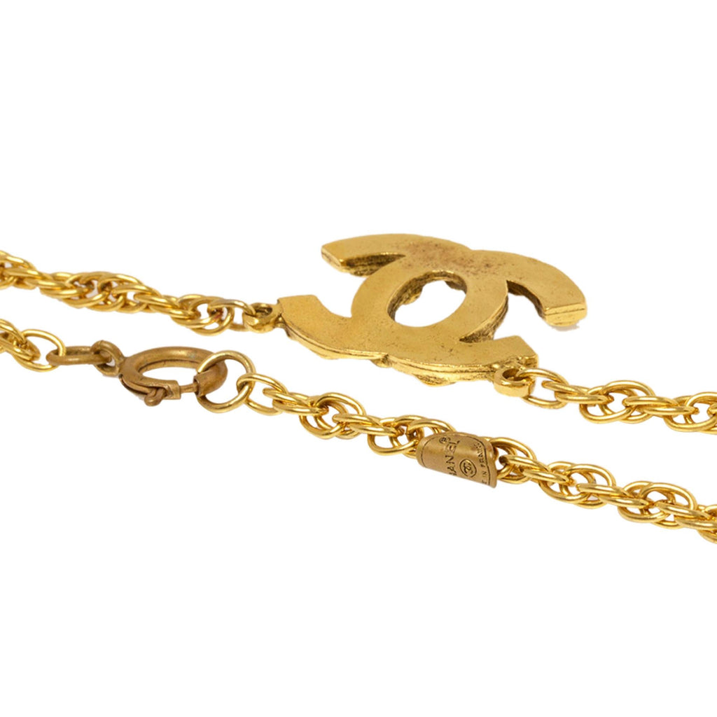 Chanel CC Strass Pendant Necklace (SHG-OOTyDp)