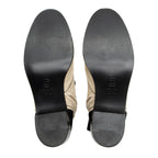 Chanel Fabric Grosgrain CC Lace Up Ankle Boots - Size 7.5 / 37.5 (SHF-23346)
