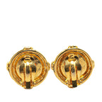 Chanel Gold Plated CC Clip On Earrings