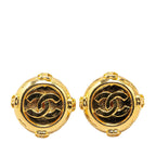 Chanel Gold Plated CC Clip On Earrings