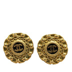 Chanel Gold Plated CC Clip On Earrings