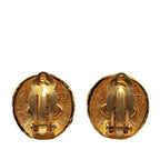 Chanel Gold Plated CC Clip-On Earrings