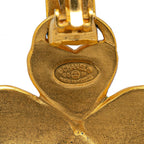 Chanel Gold Plated CC Clover Clip On Earrings