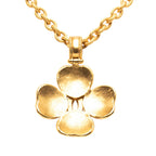 Chanel Gold Plated CC Clover Pendant Necklace