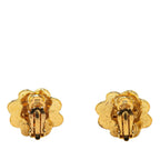 Chanel Gold Plated CC Flower Clip On Earrings