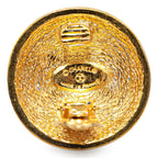 Chanel Gold Plated CC Quilted Clip On Earrings