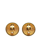Chanel Gold Plated CC Quilted Clip On Earrings