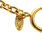 Chanel Gold Plated CC Quilted Pendant Necklace