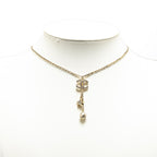 Chanel Gold Plated CC Rhinestones Star and Ball Pendant Necklace (SHG-RS0IWK)