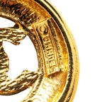 Chanel Gold Plated CC Round Pendant Necklace