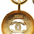 Chanel Gold Plated CC Round Pendant Necklace