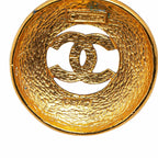 Chanel Gold Plated CC Round Pendant Necklace