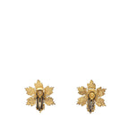 Chanel Gold Plated CC Snowflake Clip On Earrings