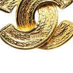 Chanel Gold Plated Quilted CC Pendant Necklace