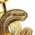 Chanel Gold Plated Quilted CC Pendant Necklace