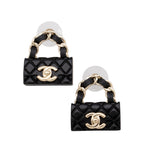 Chanel Lambskin CC Turnlock Chain Flap Bag Earrings (SHF-OSbL4p)