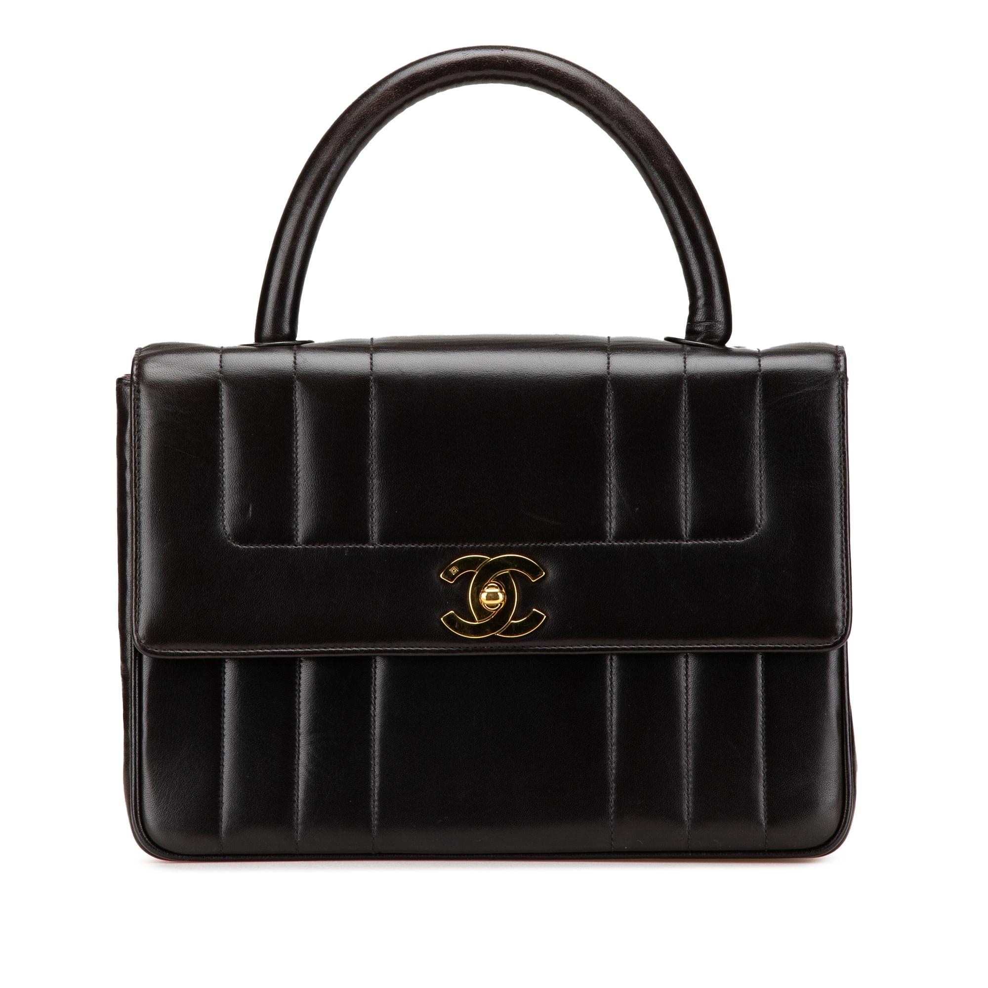 Chanel Lambskin Mademoiselle Kelly Top Handle Bag