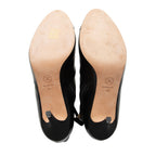 Chanel Leather Grosgrain CC Cap Toe Booties - Size 10 / 40 (SHF-dvns34)
