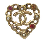 Chanel Pearl Crystal CC Heart Earrings (SHG-UHSA6S)