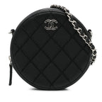 Chanel Quilted Lambskin Ultimate Stitch Round Clutch with Chain (SHG-BLUPE1)
