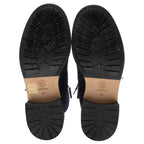 Chanel Quilted Suede CC Leather Cap Toe Combat Boots - Size 9 / 39