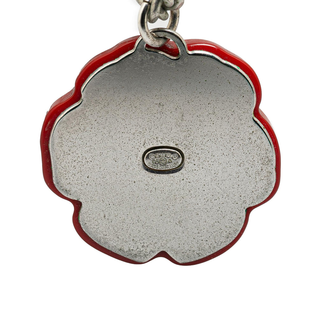 Chanel Resin CC Camellia Charm Necklace