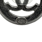 Chanel Ruthenium Pearl CC Round Push Back Earrings (SHG-Y0WMQt)