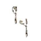 Chanel Vintage Ruthenium Resin CC Star Drop Clip On Earrings