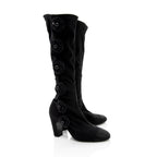 Chanel Satin Camellia Sock Boot - Size 7 / 37 (SHF-17935)