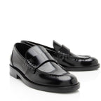 Chanel Shiny Calfskin Logo Loafers - Size 8 / 38