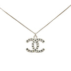 Chanel Silver Plated CC Pendant Necklace (SHG-nUpDpW)