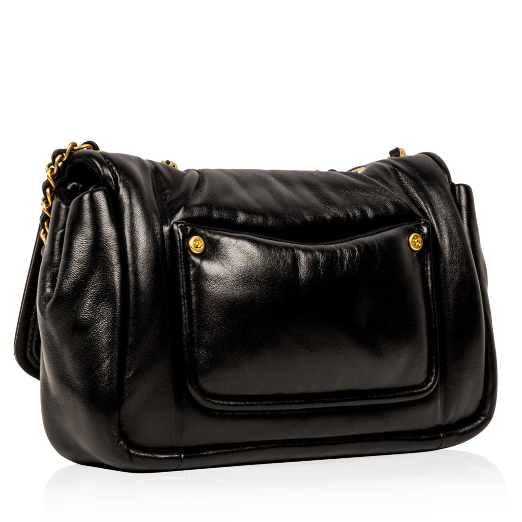 "Vintage" Puffy Flap Bag - Small