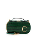Chloe Calfskin Crocodile Embossed Mini C Vanity Bag (SHF-20712)