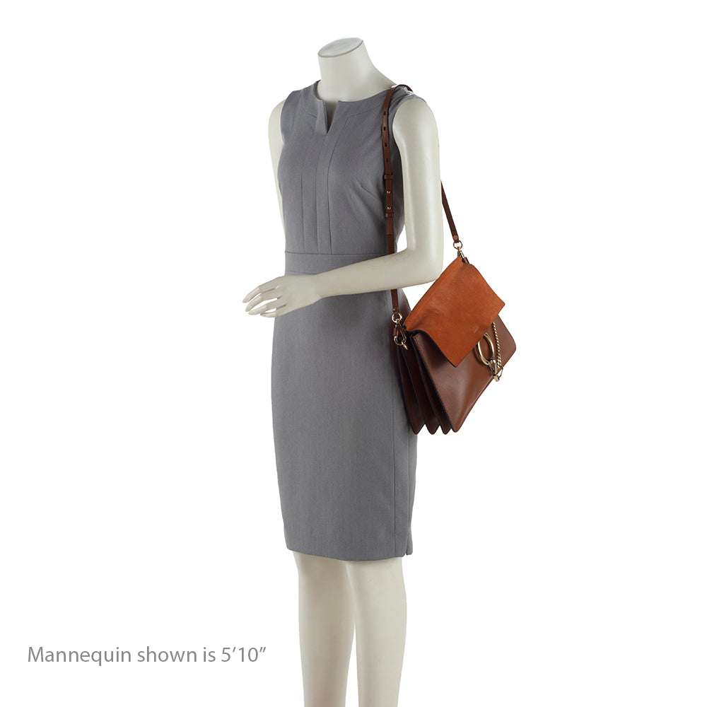 Chloe Calfskin Suede Faye Medium Shoulder Bag (SHF-19065)