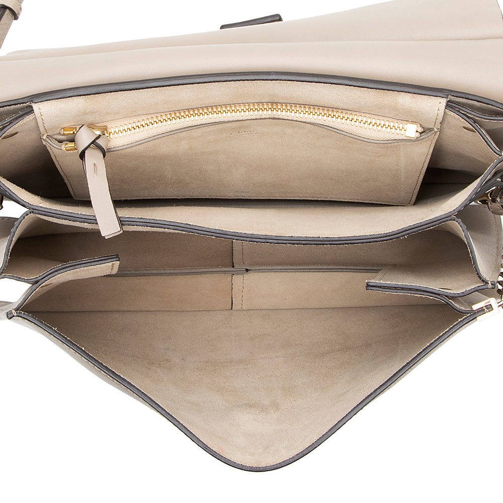 Chloe Calfskin Suede Faye Medium Shoulder Bag (SHF-19335)