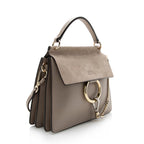 Chloe Calfskin Suede Faye Top Handle Shoulder Bag (SHF-14475)